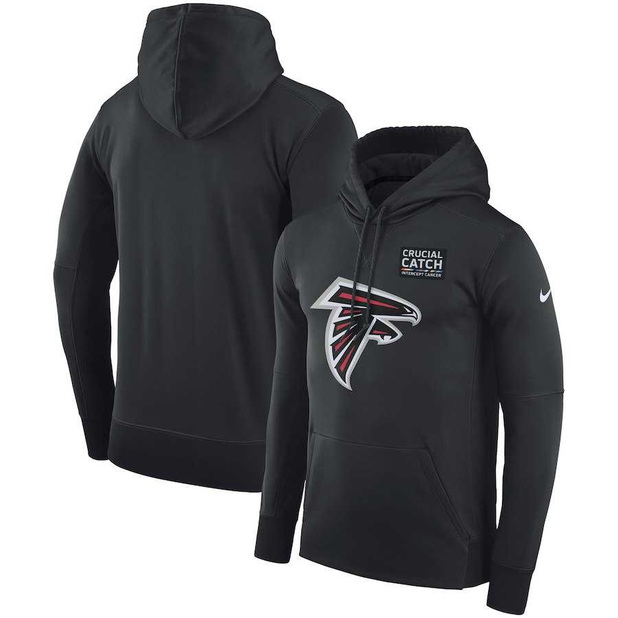 Men's Atlanta Falcons Anthracite Nike Crucial Catch Performance Hoodie